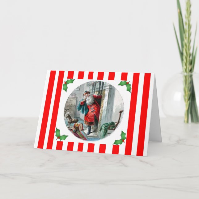 Carte Père Noël victorienne vintage (Devant)