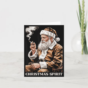 Carte Père Noël vintage fumant une cigarette drôle de No