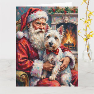 Carte Père Noël West Highland White Terrier Noël