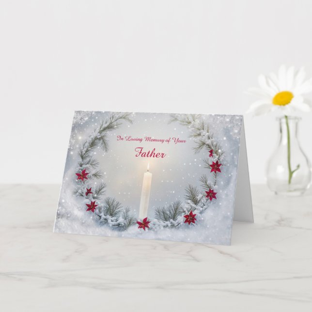 Carte Père Papa Noël Souvenir de la bougie (Petite plante)