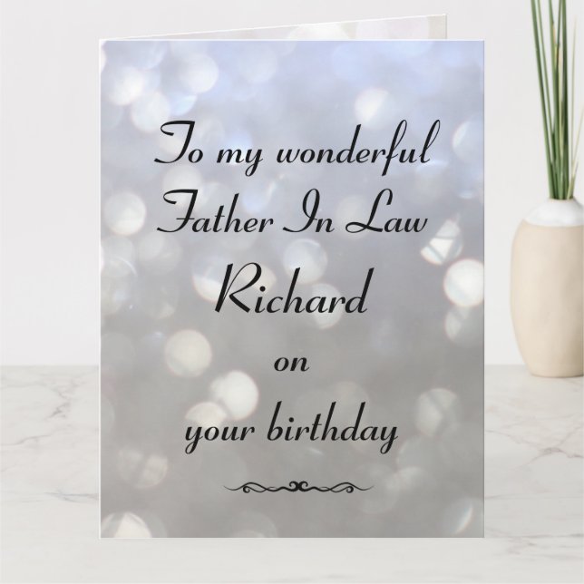 Carte Père Personnalisé En Droit Anniversaire (Devant)