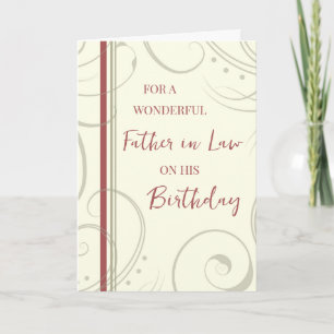 Carte Père rouge et beige en droit Anniversaire