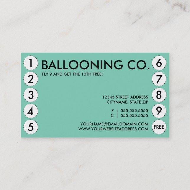 carte perforée montante en ballon (Devant)