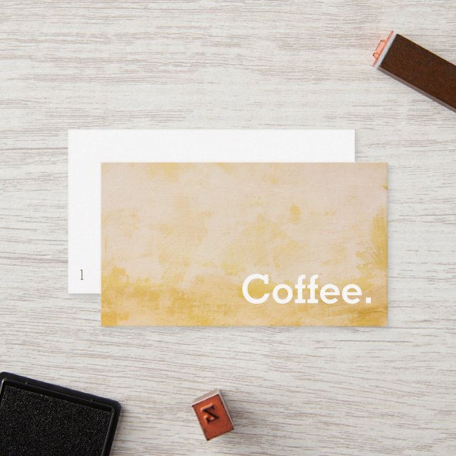 Carte perforée pour le café Jaune simple et loyaut (Devant/Arrière en situation)
