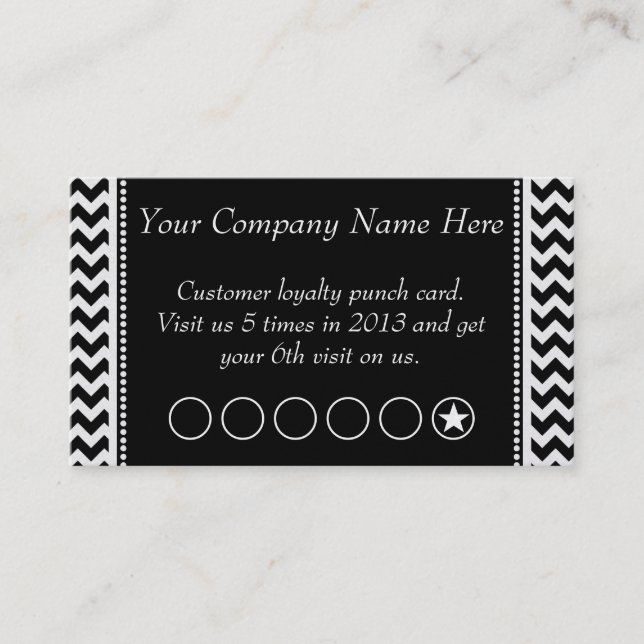 Carte perforée promotionnelle de remise de Chevron (Devant)