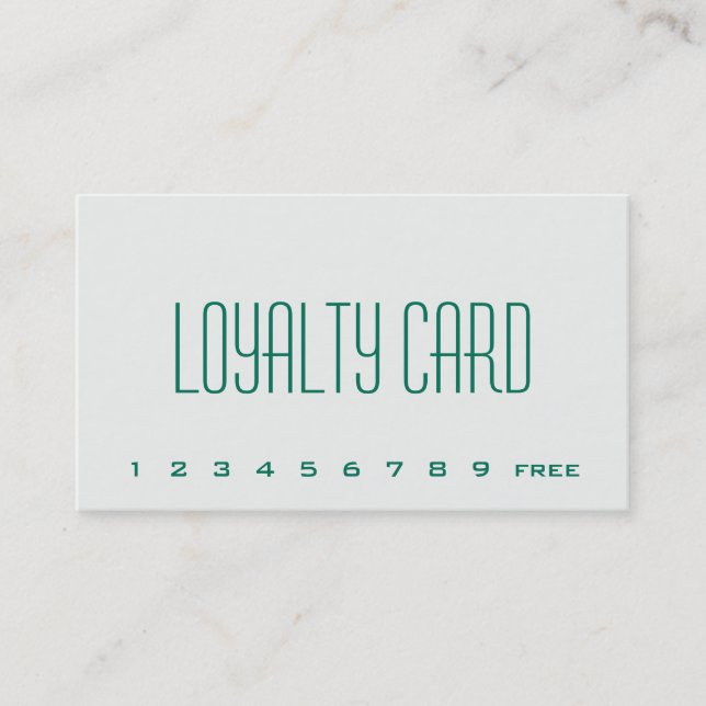 Carte perforée simple de vert de fidélité (Devant)