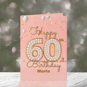Carte Perles chatoyantes et Accents d'or 60e anniversair
