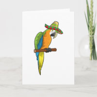 Perroquet avec chapeau de paille