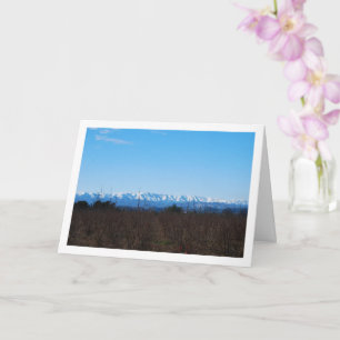 Carte Persimmon Fruit Field et Snowy Mountains