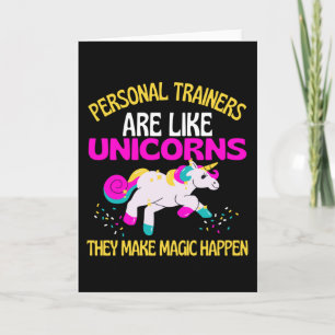 Carte Personal Trainer Unicorn, Magique Unicorn Gym Fun
