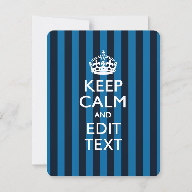Carte Personalisé KEEP CALM Votre texte sur les bandes b (Devant)
