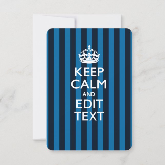 Carte Personalisé KEEP CALM Votre texte sur les bandes b (Devant)