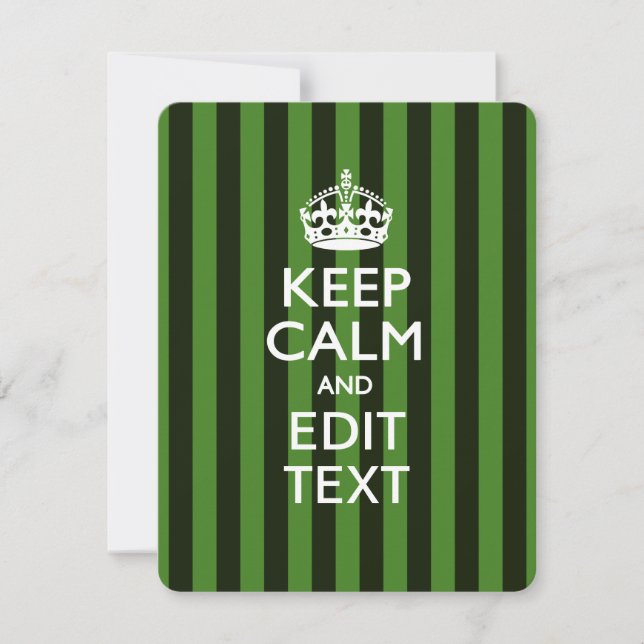 Carte Personalisé KEEP CALM Votre texte sur les bandes v (Devant)
