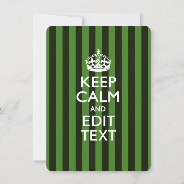 Carte Personalisé KEEP CALM Votre texte sur les bandes v (Devant)