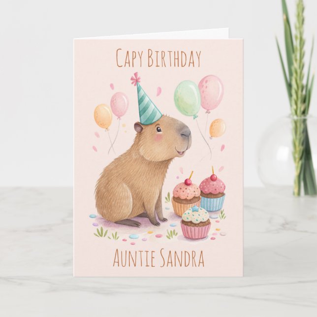 Carte Personalised Capybara Birthday Card (Devant)