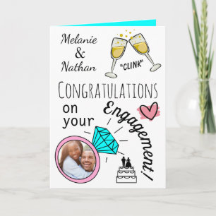 Carte Personalised Engagement Congratulations Photo Card