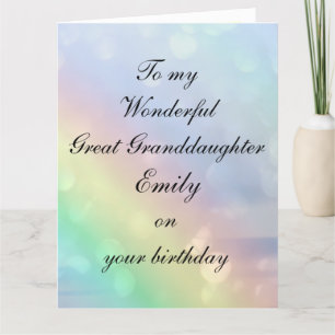 Carte Personalised Great Granddaughter Birthday