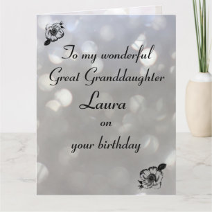 Carte Personalised Great Granddaughter Birthday