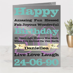 Carte Personalised Luxury Birthday Words Happy Birthday