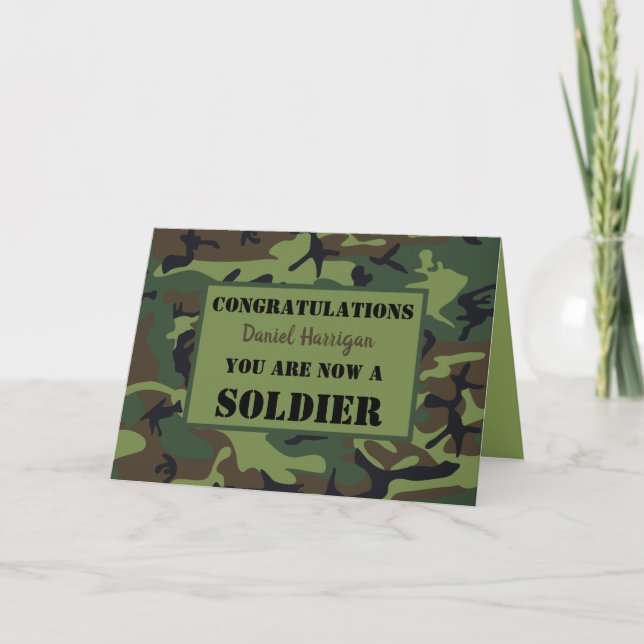 Carte Personalized Army Passing Out (Devant)