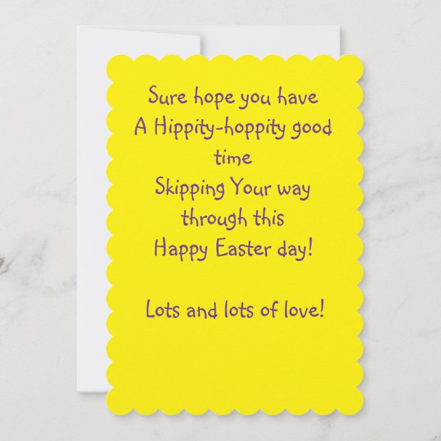 CARTE PERSONALIZED CHILDREN'S EASTER GREETING CARD  (Dos)
