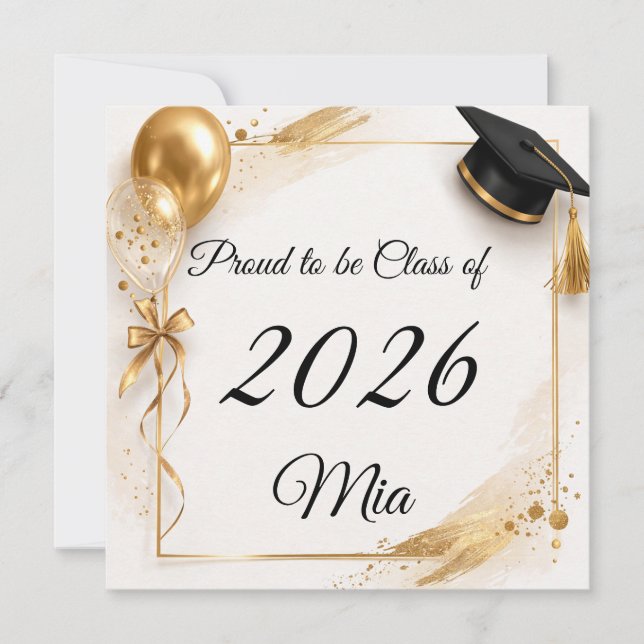 Carte Personalized Class of 2026 Graduation Name Card (Devant)
