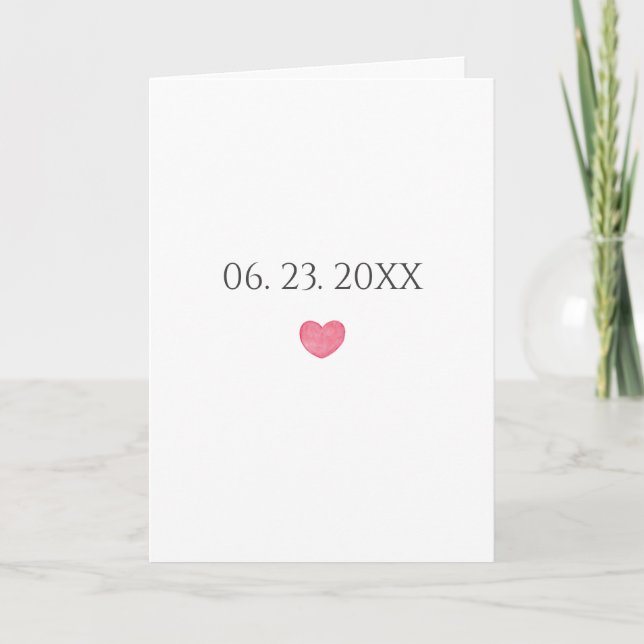 Carte Personalized Date Simple Wedding Anniversary  (Devant)