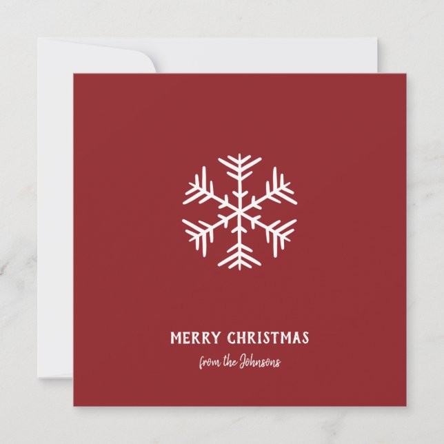Carte Personalized Family Name Merry Christmas Snowflake (Devant)
