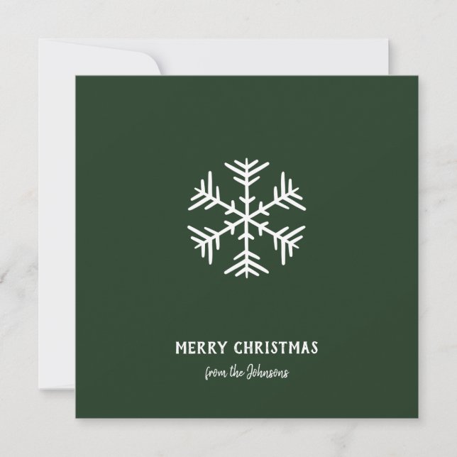 Carte Personalized Family Name Merry Christmas Snowflake (Devant)