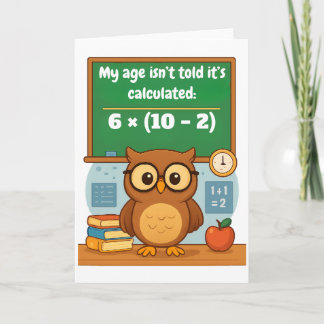 Carte Personalized Funny Math Lover Humor Owl Birthday 