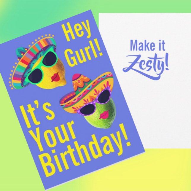 Carte Personalized Hey Gurl Funny Lemon Lime (Hey Gurl! )