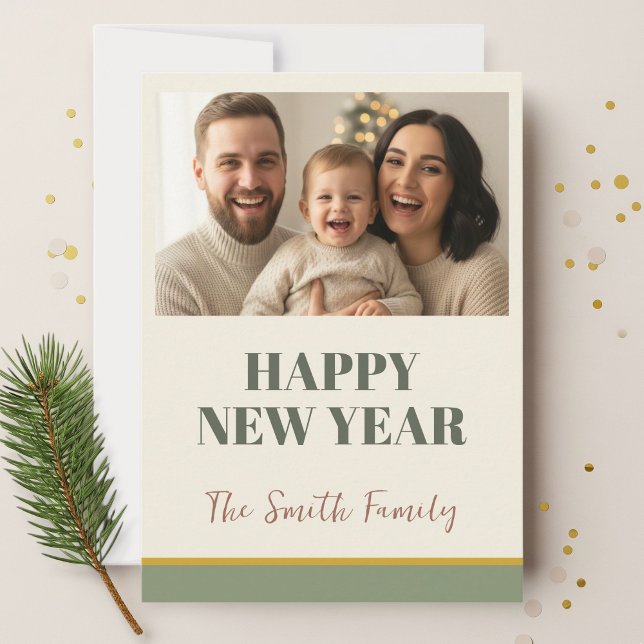Carte Personalized New Year Card 2026, Festive Holiday  (Créateur téléchargé)