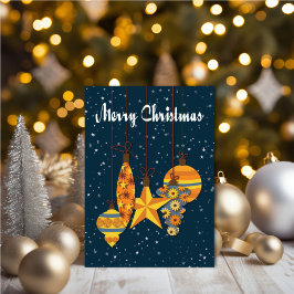 Carte Personalized Orange Ornaments Christmas Card
