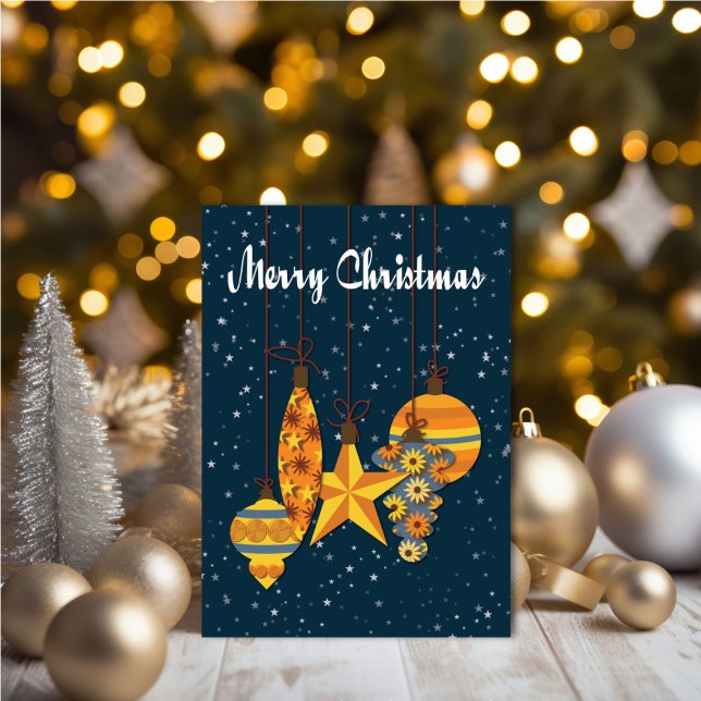 Carte Personalized Orange Ornaments Christmas Card (Personalize your holiday wishes, by adding a custom message.)