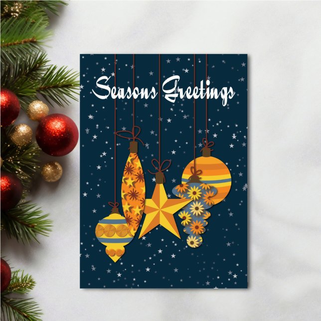Carte Personalized Orange Ornaments Greeting Card (Personalize your holiday wishes, by adding a custom message.)