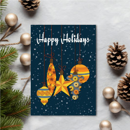 Carte Personalized Orange Ornaments Holiday Card