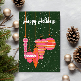 Carte Personalized Pink Ornaments Holiday