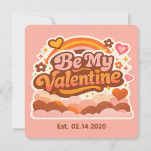 Personalized Retro Groovy Love Editable Date & Mes
