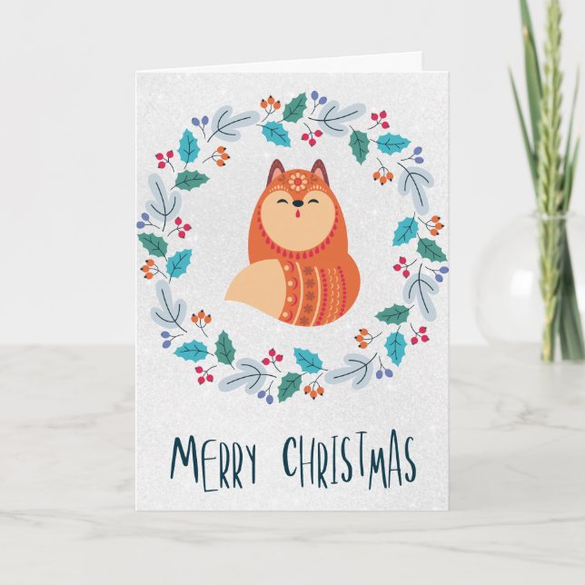 Carte Personalized Rustic Fox Folded Greeting Card (Devant)