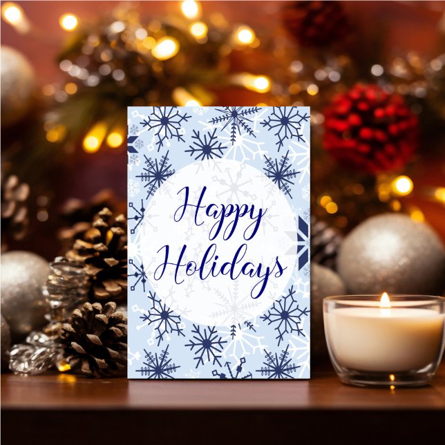 Carte Personalized Snowflakes Holiday (Personalize your holiday wishes, by adding a custom message.)