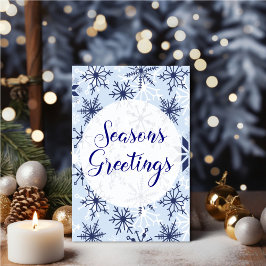 Carte Personalized Snowflakes Seasonal Greetings
