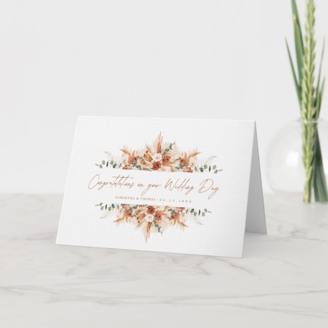 Carte Personalized Wedding Congratulations Terracotta  (Devant)