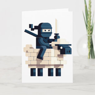 Carte Personnage de pixel art de style bloc de ninja che