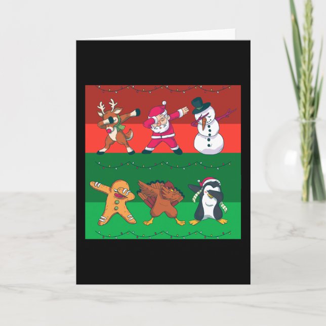 Carte Personnages de Noël Dabbing (Devant)