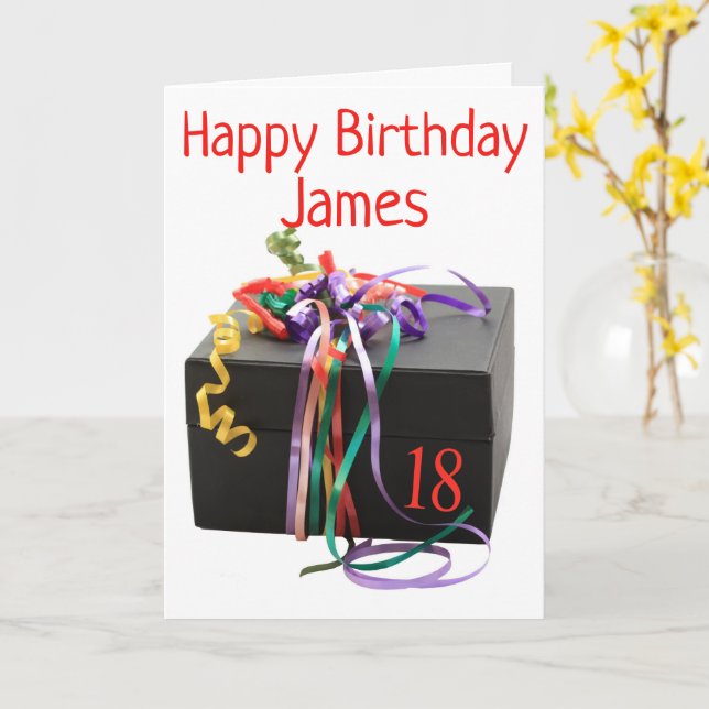 Carte personnalisable 18e anniversaire (Fleur jaune)