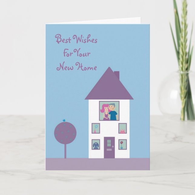 Carte Personnalisable à la maison mignon de couples et (Devant)