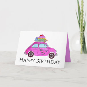 Carte Personnalisable Anniversaire Retro Fiat 500