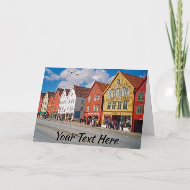 Carte Personnalisable Bergen, Norvège (Devant)