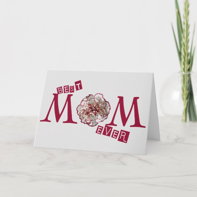 Carte Personnalisable "Best Mom Ever" unique mignonne (Devant)