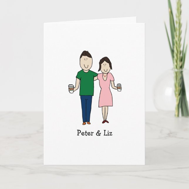 Carte personnalisable- couple de boisson café (Devant)